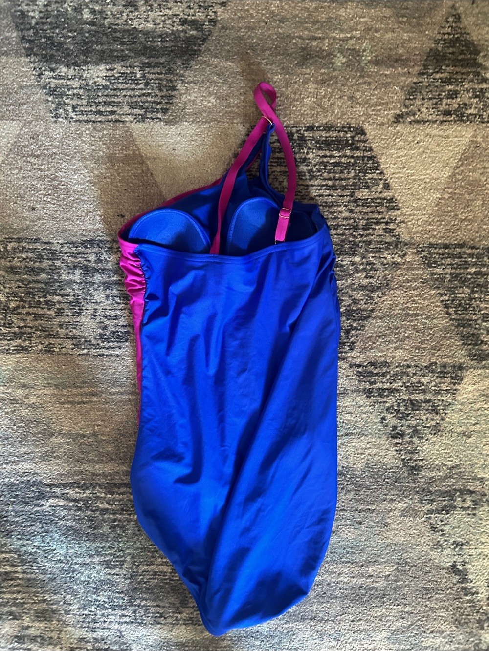 Lands' End Blue and Pink One-Piece Swimsuit - Picture 4 of 4